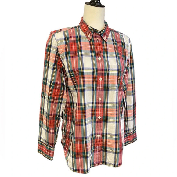 J. Crew Classic Fit Washed Cotton Poplin Shirt in Snowy Stewart Tartan - Picture 3 of 14
